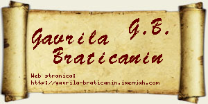Gavrila Bratičanin vizit kartica